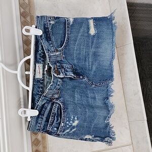 π ABERCROMBIE Destroyed Denim Mini Skirt π